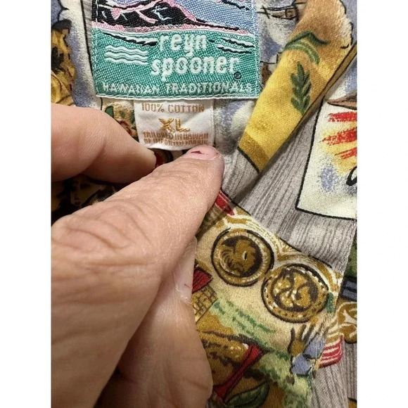 Reyn Spooner Men's 100%‎ Cotton Short Sleeve Button Down Hawaiian Shirt Size XL - Picture 7 of 9